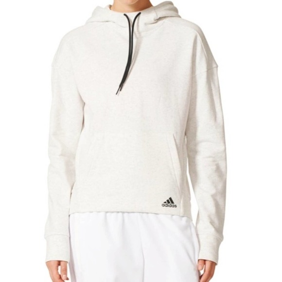 ADIDAS Melange Pullover Hoodie Oatmeal Small - Picture 1 of 7